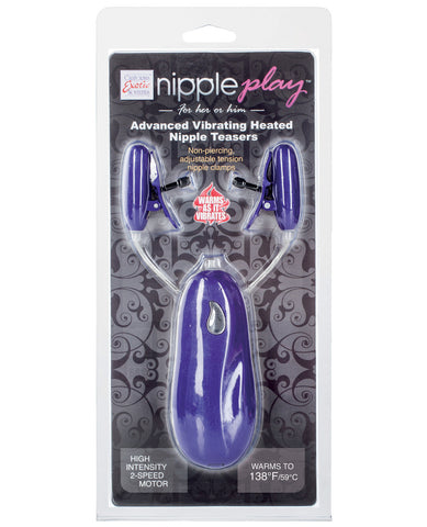Nipple Play Advanced Vibrating Heated Nipple Teasers - Purple