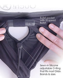 Shots Ouch Vibrating Strap On Hipster - Black XL/XXL