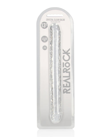 Shots RealRock Crystal Clear 14" Double Dildo - Transparent