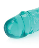 Shots RealRock Crystal Clear 14" Double Dildo - Turquoise