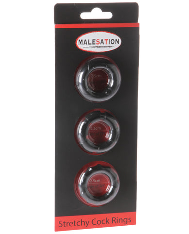 Malesation Stretchy Cock Rings - Pack of 3