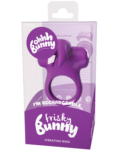 VeDO Frisky Bunny Rechargeable Vibrating Ring - Perfectly Purple