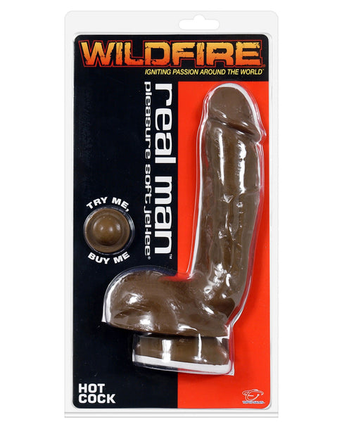 8" Wildfire Real Man Jel-Lee Hot Cock - Cinnamon, Dongs & Dildos,- www.gspotzone.com