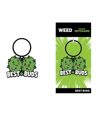 Wood Rocket Weed Best Buds Keychain - Green