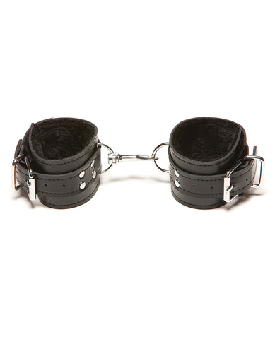 Xplay Passion Fur Wrist Cuffs - Fur Lined in Black